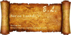 Berze Lestár névjegykártya